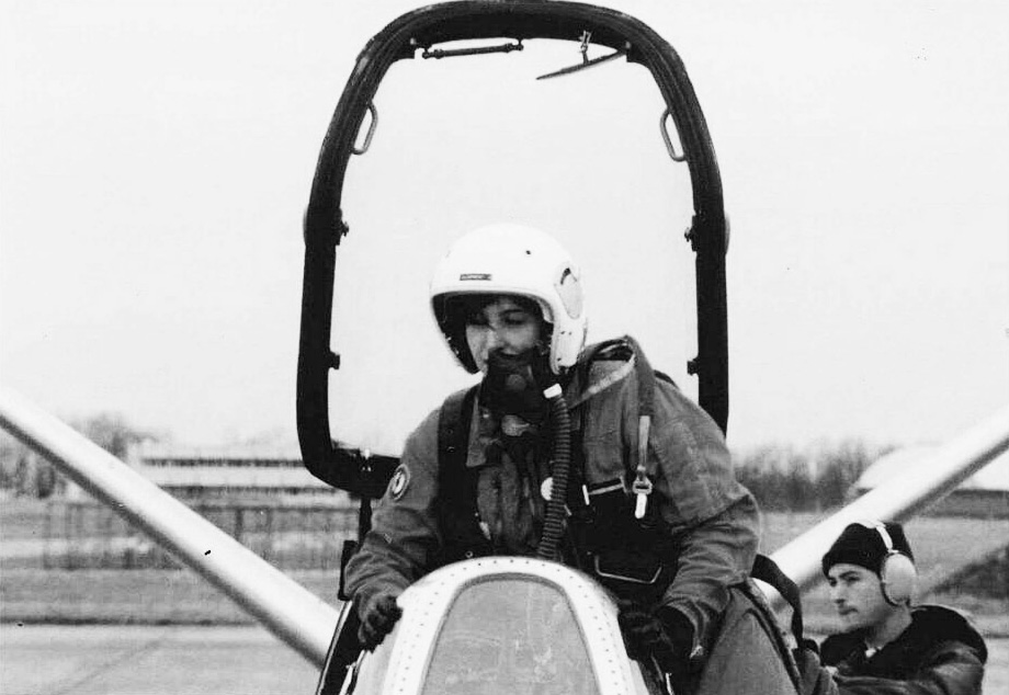 Thomas Besch en 1986 avec Christine Clément, première femme pilote de l'Aéronautique navale